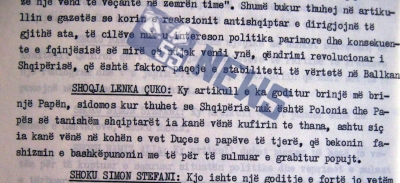 1984/Kur Lenka Çuko, i “thyente brinjët" Papa Gjon Palit II