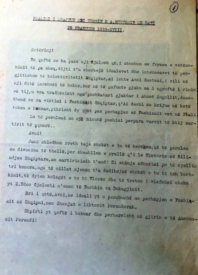 "Avni Rustemi me ideal fashist, shembull i rilindjes shqiptare"