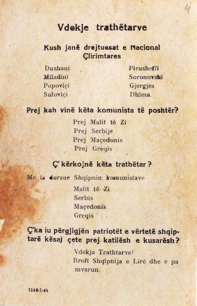 Trakt i vitit 1944 për "drejtuesit e nacionalçlirimtares"