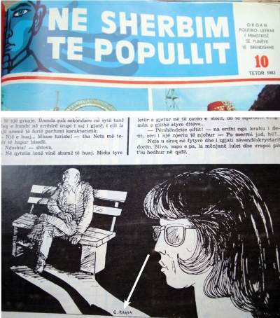 Revista "Në shërbim të popullit" dhe skica e realizuar nga Edi Rama