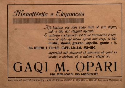 Eleganca sipas firmës "Gaqi M. Opari"