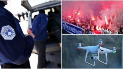 Kapen 8 çekë me dron në stadiumin e Prishtinës, gati të valëvisnin 'Kosova është Serbi'!