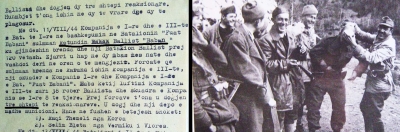 Faksimile për betejën "heroike" dhe partizanë të Brigadës së 2-të
