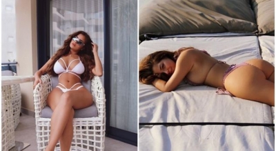 Demi Rose i "çartë" grekët, shfaqet provokuese në Santorini