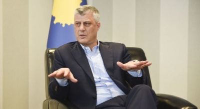 Thaçi kërkon t'i hiqet taksa Serbisë, por e përdorë një fjalë tjetër