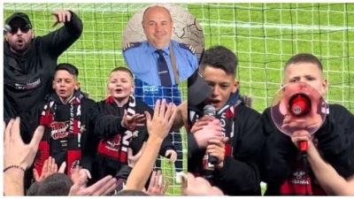 Emocionuese/ Djali i Afrim Bunjakut udhëheq koret e tifozerisë në 'Air Albania'